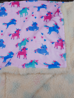Cuddle fleece super soft PINK UNICORN DOG / CAT blanket