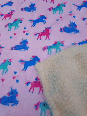 Cuddle fleece super soft PINK UNICORN DOG / CAT blanket
