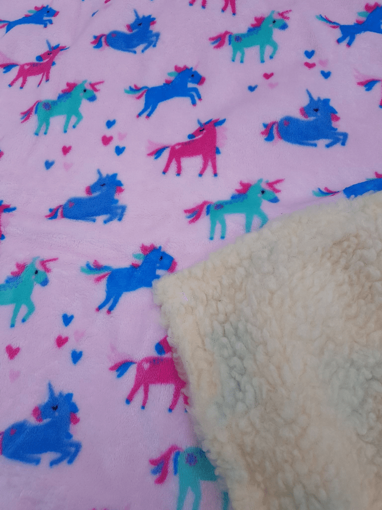 Pink unicorn fleece blanket sale