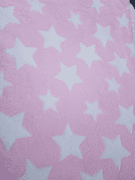 Cuddle fleece super soft PINK  WHITE STARS Dog / Cat blanket