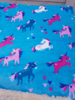 Cuddle fleece super soft Turquoise cuddle fleece  UNICORN DOG / CAT blanket