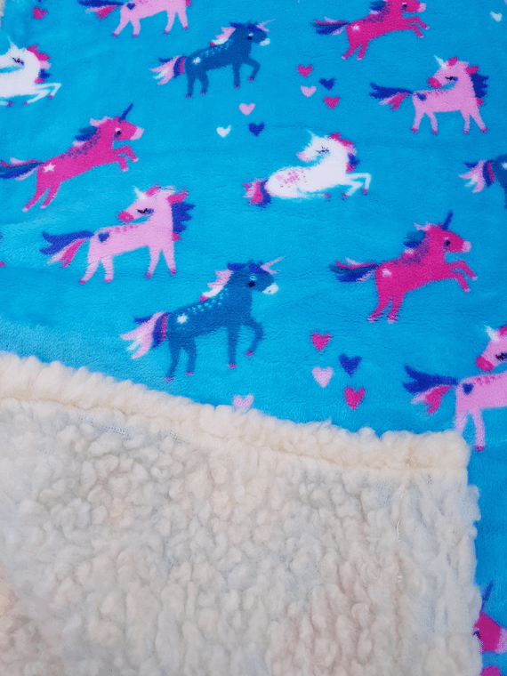 Cuddle fleece super soft Turquoise cuddle fleece  UNICORN DOG / CAT blanket