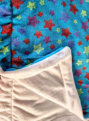 Cuddle fleece super  soft  turquoise mulit colour star dog / cat  blanket