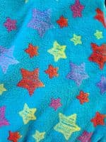 Cuddle fleece super  soft  turquoise mulit colour star dog / cat  blanket