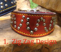 English bridle leather  studded Whippet / Greyhound Collar