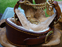 English bridle leather Whippet / Greyhound half check collars