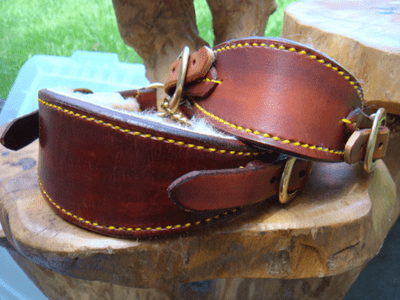 English bridle leather Whippet / Greyhound half check collars