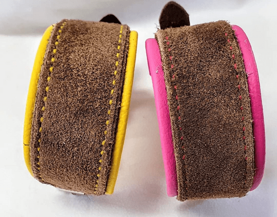 English bushed leather lined collars
