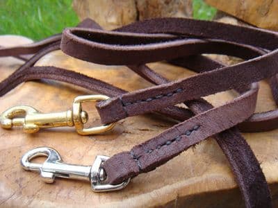 Hand-Made Brushed Leather Dog Lead