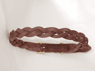 Hand-Made English Brushed Leather Secret platt Dog Collar