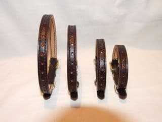 Hand-Made HAVANA BROWN Leather Bridle Collar - 1/2