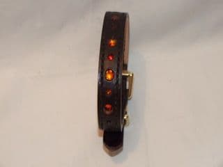 Hand-Made HAVANA BROWN Leather Bridle Collar - 5/8