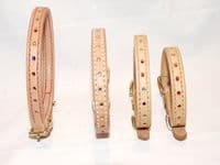 Hand-Made NATURAL Leather Bridle Collar - 1/2