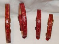 Hand-Made RED Leather Bridle Collar - 1/2