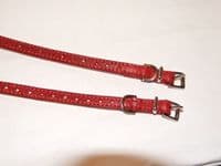 Hand-Made RED Leather Bridle Collar - 1/2