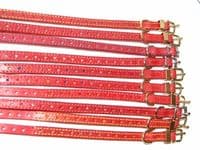 Hand-Made RED Leather Bridle Collar - 1/2