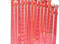 Hand-Made RED Leather Bridle Collar - 3/4