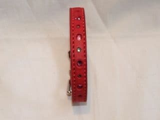 Hand-Made RED Leather Bridle Collar - 5/8