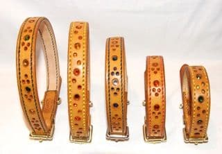 Hand-Made TAN Leather Bridle Collar - 3/4