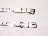 Hand-Made WHITE Leather Bridle Collar - 1/2