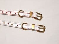 Hand-Made WHITE Leather Bridle Collar - 1/2