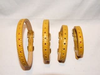 Hand-Made YELLOW Leather Bridle Collar - 1/2