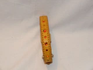 Hand-Made YELLOW Leather Bridle Collar - 5/8