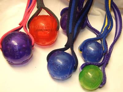 LARGE KONG SQUEEZE BALL WITH WEBBING HANDLE