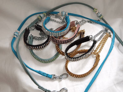 Leather Paracord  Show-Set Lead + Crystal Half Check