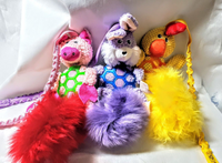 Long Bungee Teddie  Chase with Sheepskin /Rabbit  Ring