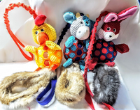 Long Bungee Teddie  Chase with Sheepskin /Rabbit  Ring