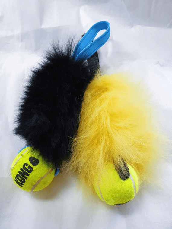 Pocket size  sheepskin tug /tennis ball