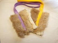 RABBIT FUR TREAT BAGS WITH VELCRO OPENING AND WATERPROOF LINER