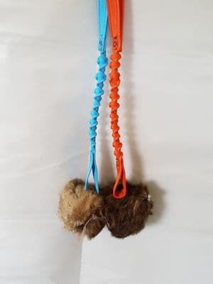 RABBIT SKIN GEM BALL with or with out Squeaker - BUNGEE HANDLE