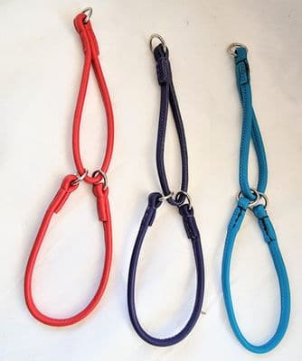 Rolled  Leather paracord  half check collar