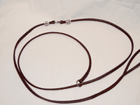 Rolled Leather Paracord Slip Lead with crystal + swivel