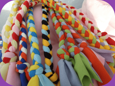 TWO PLAITED FLEECE RAGGERS WITH OR WITH OUT HANDLE