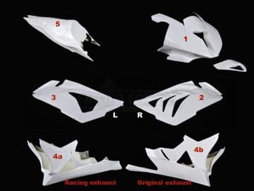 BMW, S 1000 RR, 12-14 (RR/HP4) / Complete set 5-pieces racing OP