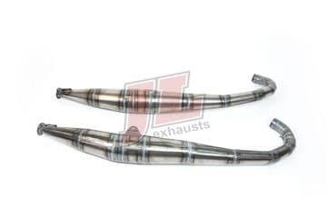 JL SUZUKI T500 Mild Steel exhausts with Bolt-On Silencers
