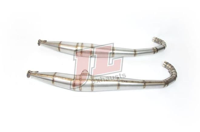 JL SUZUKI T500 Stainless Steel exhausts with Bolt-On Silencers
