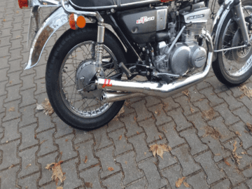 Suzuki GT550 POLISHED STAINLESS STEEL INTEGRAL SILENCER STYLE JL EXHAUSTS