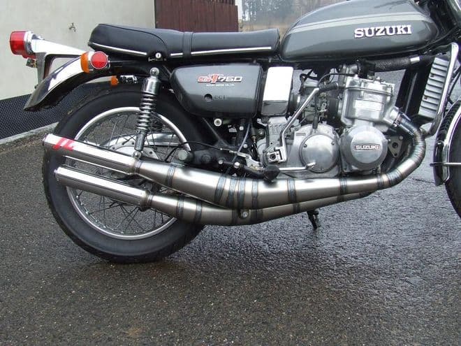 Suzuki GT750 MILD STEEL INTEGRAL SILENCER STYLE JL EXHAUSTS