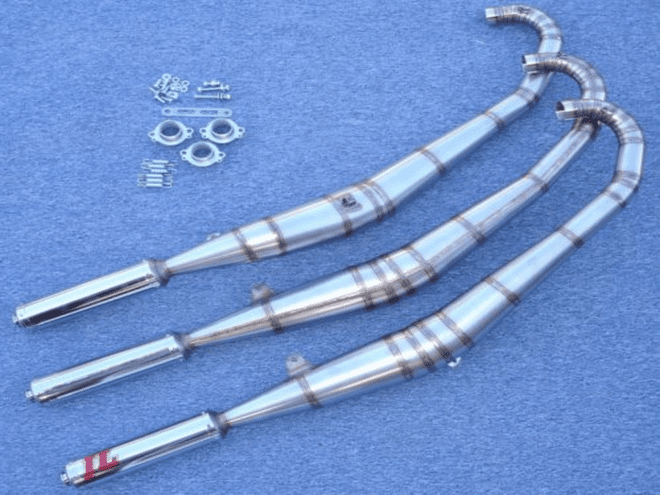 Suzuki GT750 POLISHED STAINLESS STEEL INTEGRAL SILENCER JL EXHAUSTS