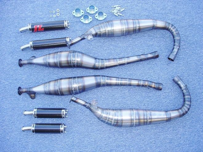 Suzuki RG500 MILD STEEL SIDE/SIDE STYLE JL EXHAUSTS