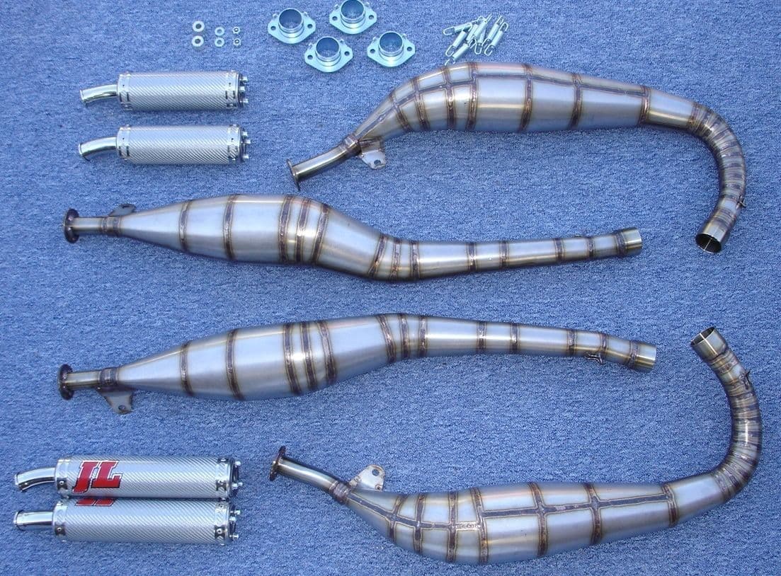 Suzuki RG500 STAINLESS STEEL SIDE/SIDE STYLE JL EXHAUSTS