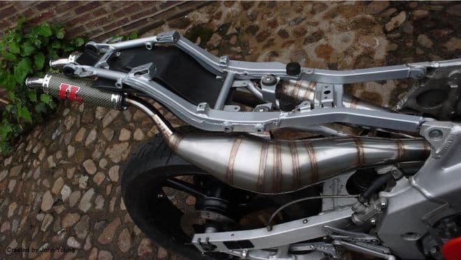 Yamaha TZR250 3MA STAINLESS STEEL TOP REAR EXIT STYLE EXHAUSTS