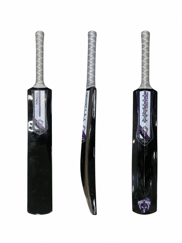 Fibre Softball Cricket Bat - Black - Purple/White Stickers Sizes:SH,H,6,5,4&3