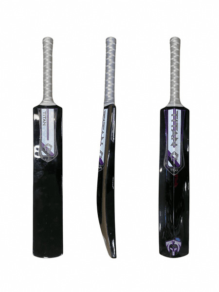Fibre Softball Cricket Bat - Black - Purple/White Stickers Sizes:SH,H,6,5,4&3