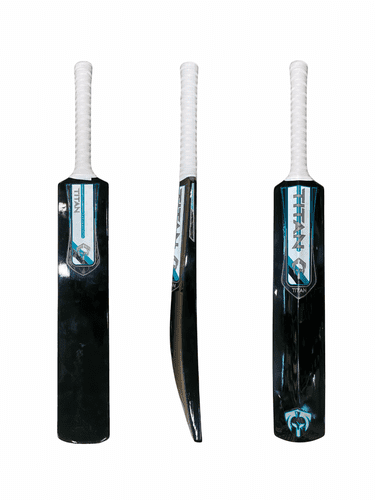 Fibre Softball Cricket Bat - Black - Teal/White Stickers    Sizes:SH,H,6,5,4&3
