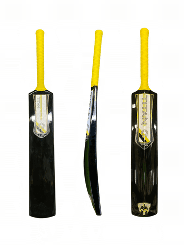 Fibre Softball Cricket Bat - Black -Yellow/White Stickers    Sizes:SH,H,6,5,4&3
